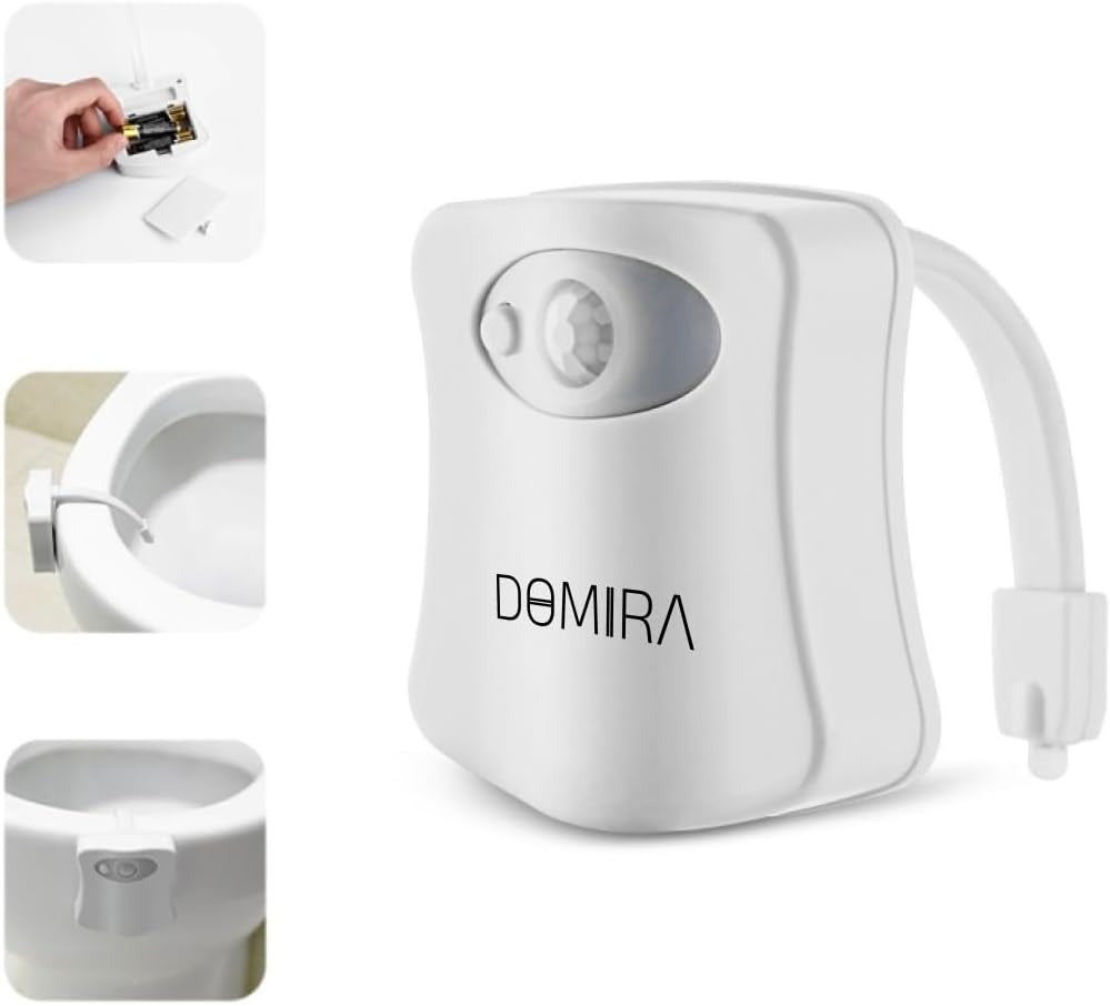 Motion Sensor Toilet Light – LED RGB Night Light with 8 Color Options Motion Sensor Toilet Light – LED RGB Night Light with 8 Color Options
